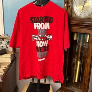 SNEAKTIP “started from the bottom now we’re here” 3xl red 100% cotton tshirt